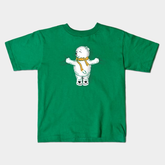 Polar Bear Hug Kids T-Shirt by kellabell9